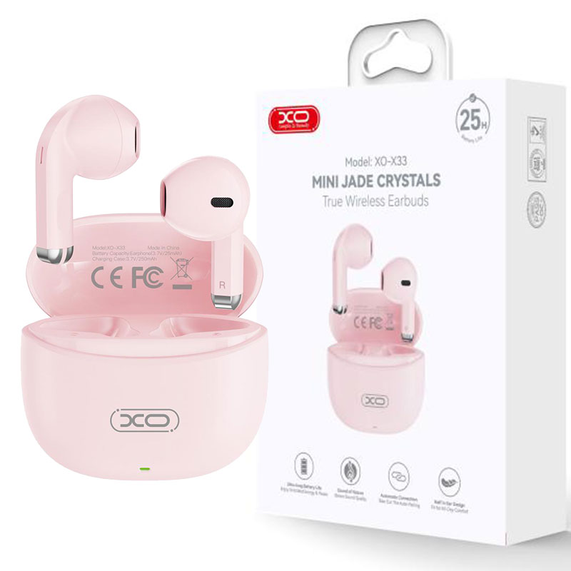 XO (X33) » Casti Wireless, Ear Buds, BT 5.3, 250mAh, PINK