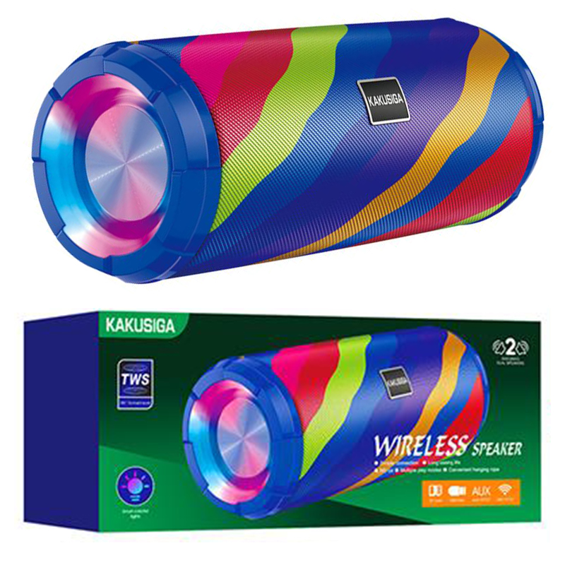 Kaku (KSC-609) » Boxa Portabila, Wireless, BT 5.0, TWS, 5W, 4H, 1800mAh, USB, AUX, TF Card, FM, Rainbow BLUE