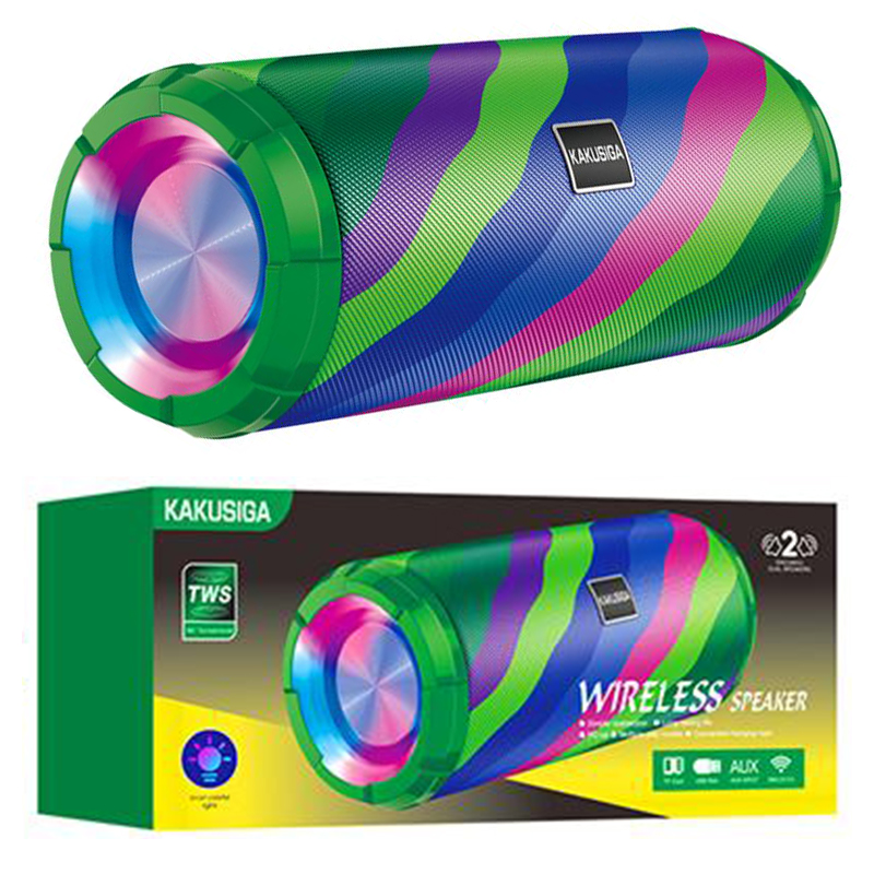 Kaku (KSC-609) » Boxa Portabila, Wireless, BT 5.0, TWS, 5W, 4H, 1800mAh, USB, AUX, TF Card, FM, Rainbow GREEN