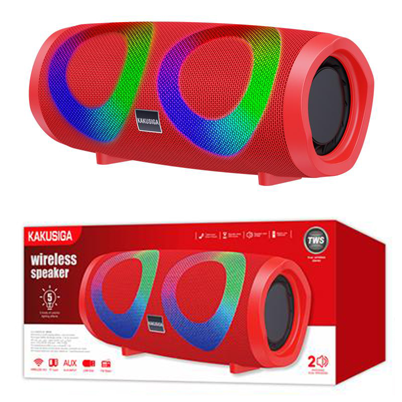 Kaku (KSC-615) » Boxa Portabila, Wireless, BT 5.0, TWS, 10W, 4H, 1800mAh, USB, AUX, TF Card, FM, RED