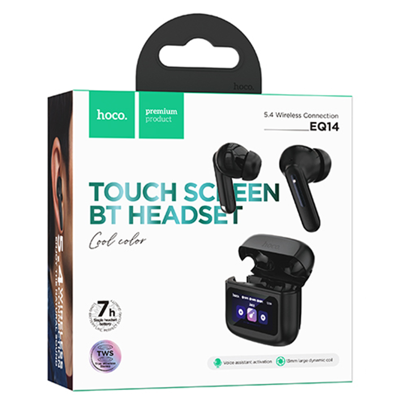 Hoco (EQ14) Casti Wireless, Ear Buds, BT 5.4, 500mAh, Multi Touch, Black