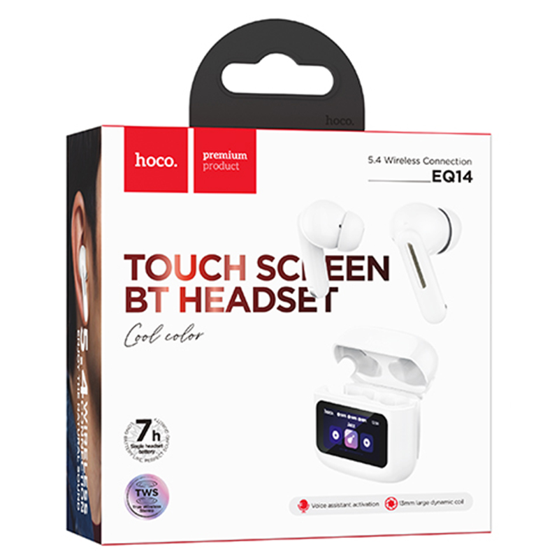Hoco (EQ14) Casti Wireless, Ear Buds, BT 5.4, 500mAh, Multi Touch, WHITE