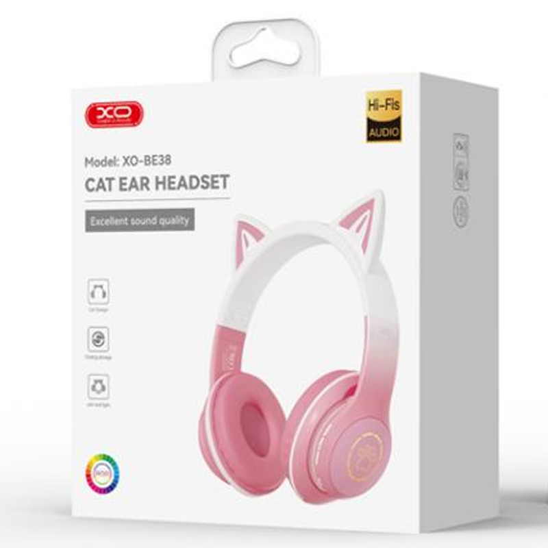 XO (BE38) Casti Wireless, On Ear, BT 5.3, 300mAh, PINK