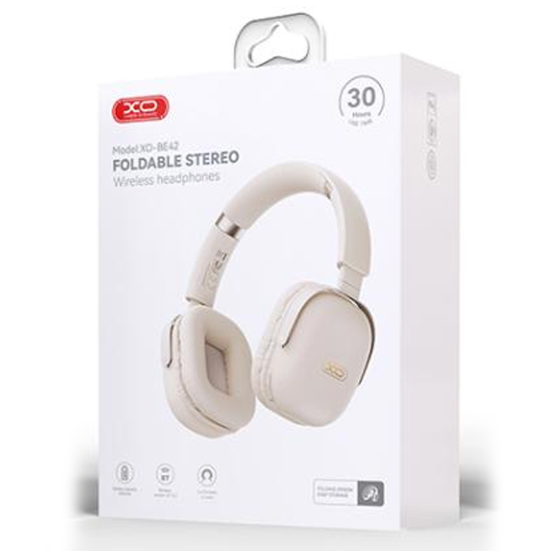 XO (BE42) Casti Wireless, On Ear, BT 5.3, 300mAh, BEIGE