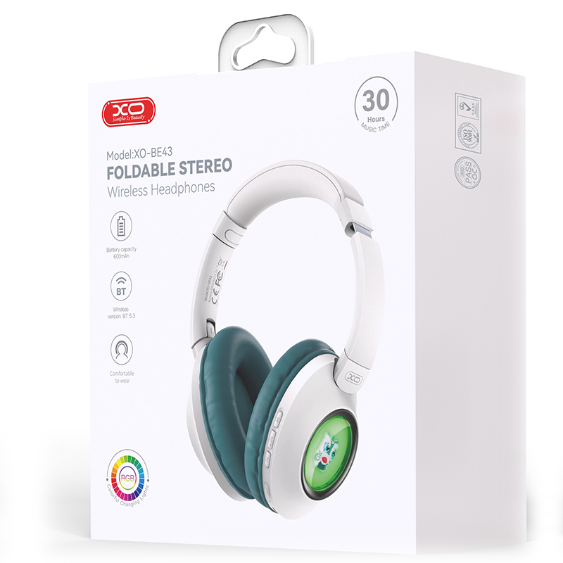 XO (BE43) Casti Wireless, On Ear, BT 5.3, 600mAh, Green