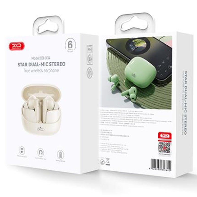 XO (X34) Casti Wireless, Ear Buds, BT 5.3, 300mAh, BEIGE