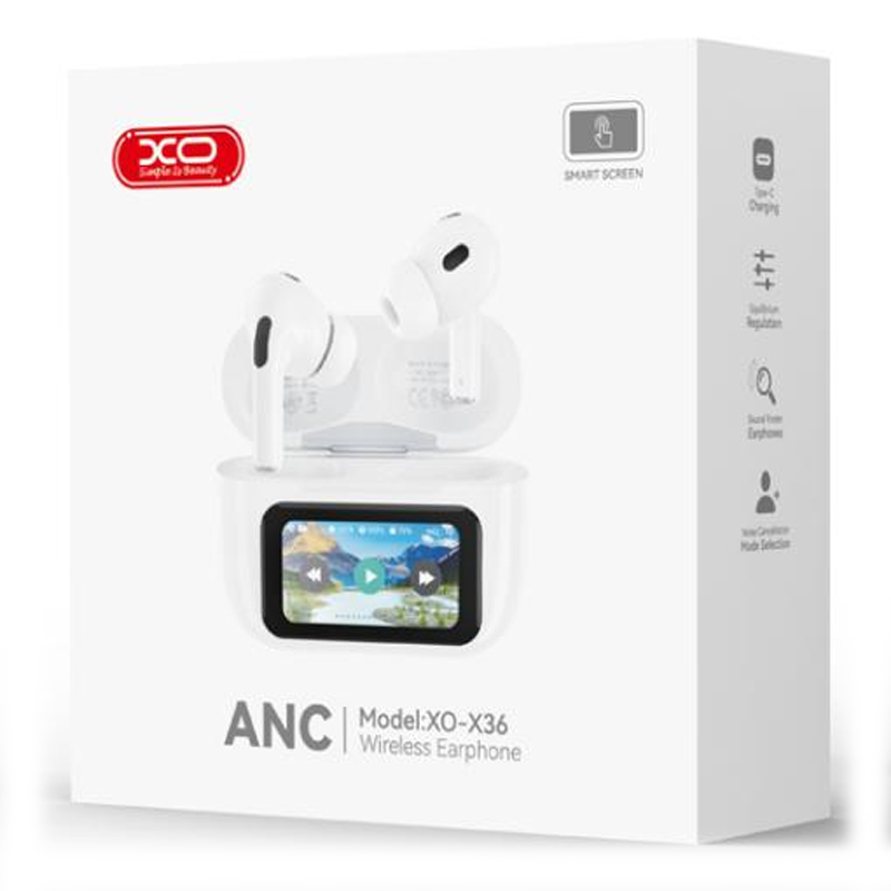 XO (X36) Casti Wireless, Ear Buds, BT 5.4, 300mAh, LCD Smart, WHITE