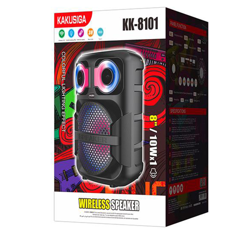 Kaku (KK-8101) » Boxa Portabila, Wireless BT 5.2, 10W, 1800mAh, LED Display, Ambient Light, Black