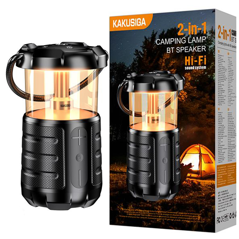 Kaku (KSC-1117) » Boxa Portabila, Wireless BT 5.3, Camping, LED tip felinar, 15W, 3600mAh, Black
