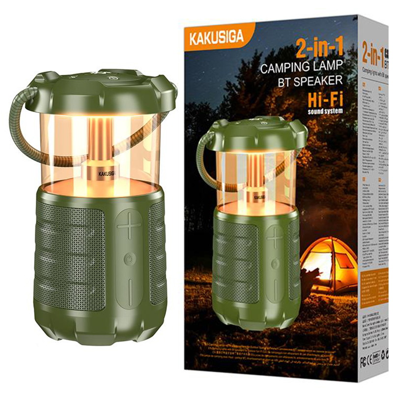 Kaku (KSC-1117) » Boxa Portabila, Wireless BT 5.3, Camping, LED tip felinar, 15W, 3600mAh | Green