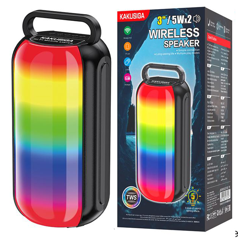 Kaku (KK-3204) » Boxa Portabila, Wireless BT 5.3, iluminare LED ambient, 10W, 1500mAh, Black