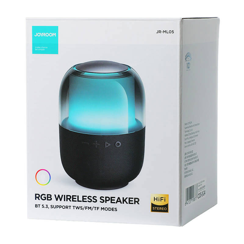 Joyroom (JR-ML05) » Boxa Portabila, BT 5.3, cu LED si microfon incorporat, 1500mAh, 8W, Black