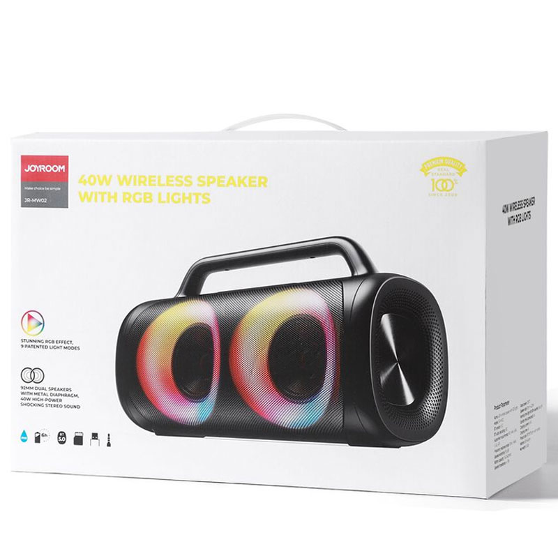 Joyroom (JR-MW02) » Boxa Portabila, BT 5.0, cu LED, 2400mAh, 2x20W, Black