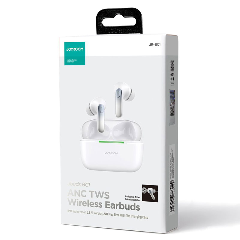 Joyroom (JR-BC1) - Casti Wireless, Ear Buds, BT 5.3, StandBy, 380mAh, White