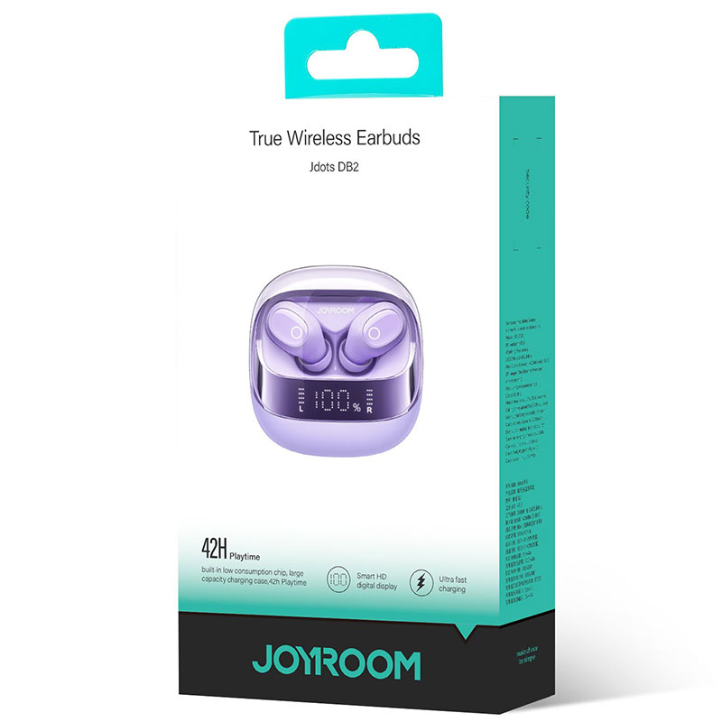Joyroom (JR-DB2) - Casti Wireless, Ear Buds, BT 5.3, StandBy, 500mAh, LED Power, Purple
