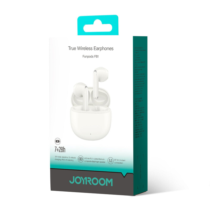 Joyroom (JR-FB1) - Casti Wireless, Ear Buds, BT 5.3, StandBy, 400mAh, Husa Silicon, MILKY WHITE
