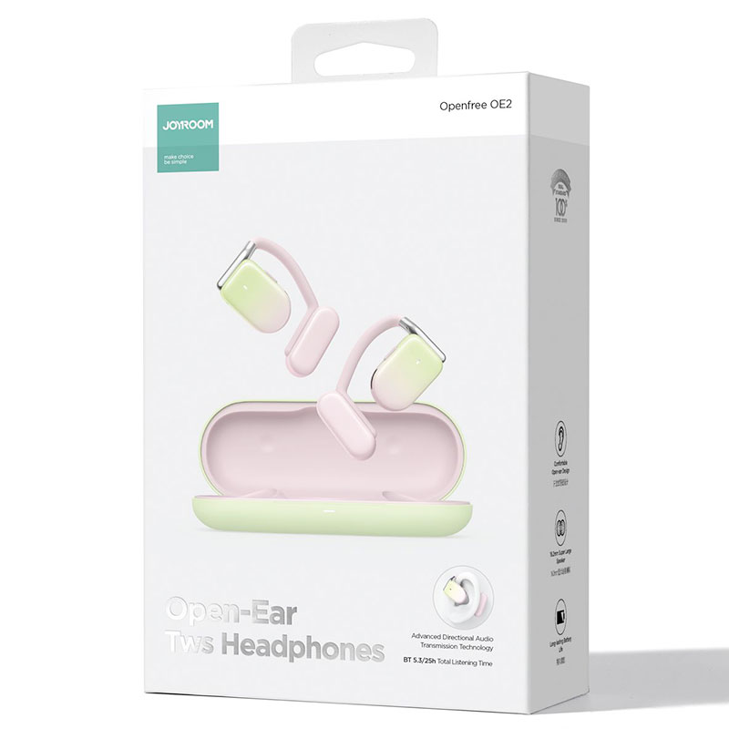 Joyroom (JR-OE2) - Casti Wireless, Open Ear, BT 5.3, StandBy, 600mAh | PINK