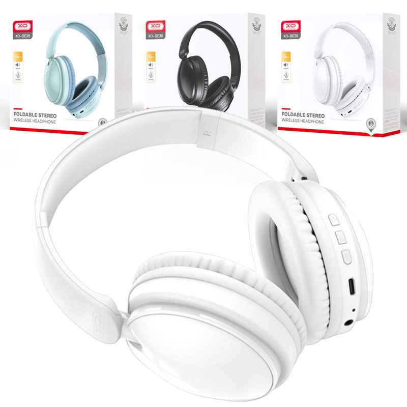 XO (BE36) - Casti Wireless, Over Ear, BT 5.0, 180h StandBy, Gaming, Crystal, White