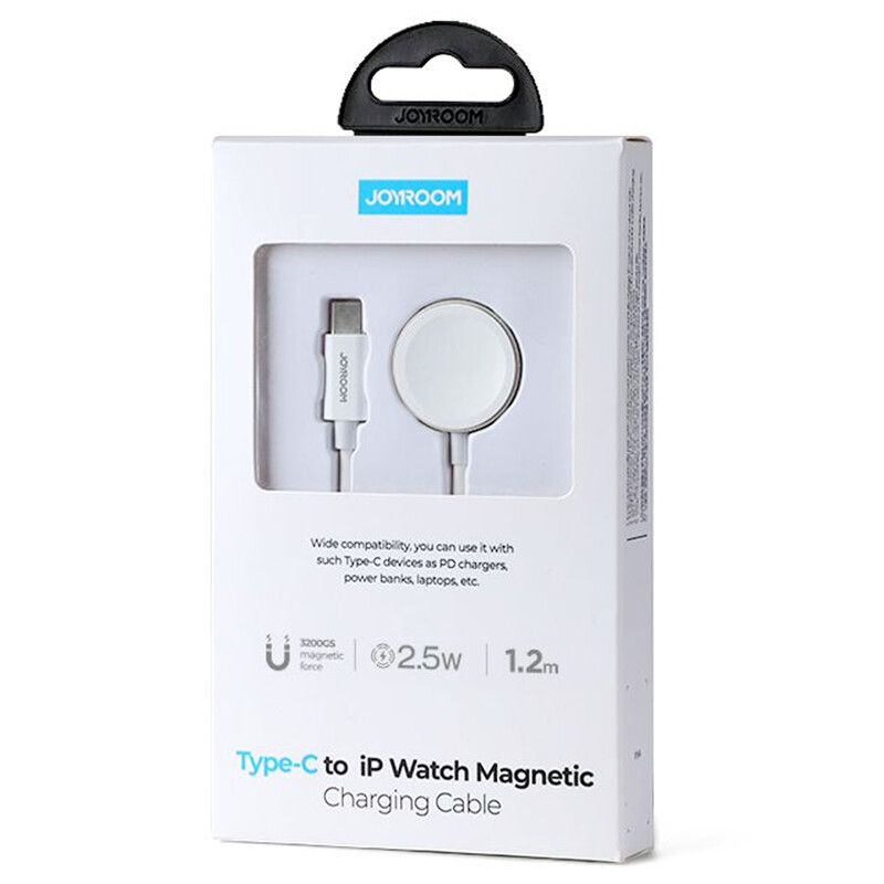 Joyroom (S-IW004) - Incarcator Wireless, iWatch, Magnet, 2.5W, 3A, Qi Charging, conector USB-C, White
