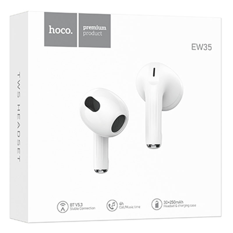 Hoco (EW35) - Casti Wireless, Ear Buds, BT 5.3, 150h StandBy, 250mAh, Sonido, White