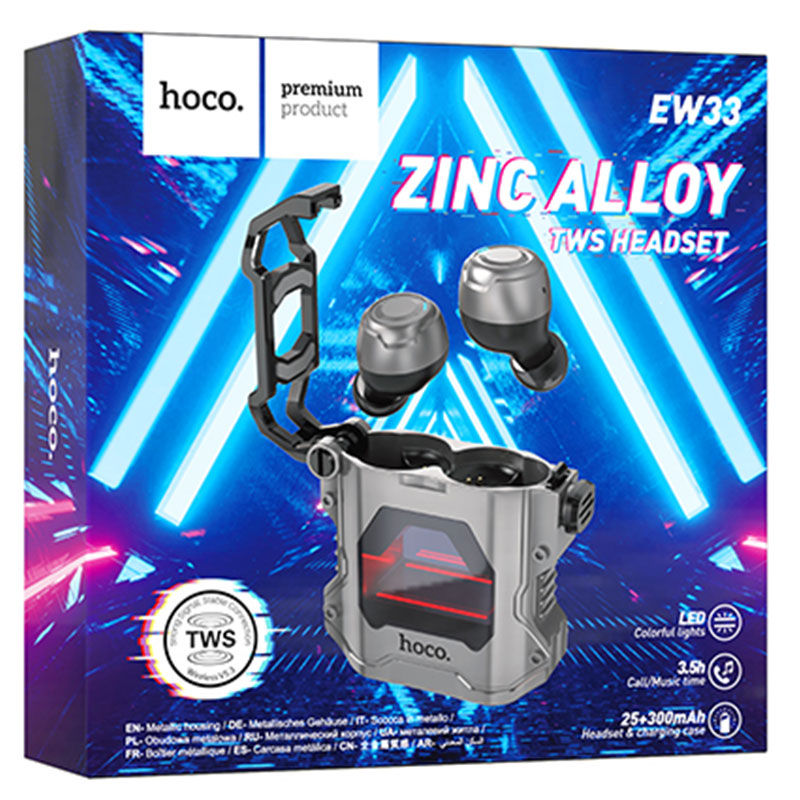 Hoco (EW33) - Casti Wireless, Ear Buds, BT 5.3, 150h StandBy, 300mAh, Interstellar, Gray