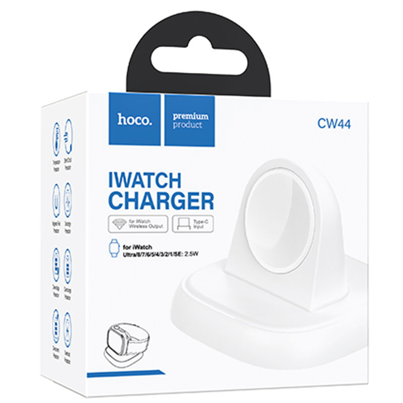Hoco (CW44) - Incarcator Wireless, iWatch, 2.5W, Qi Charging, Stand, White