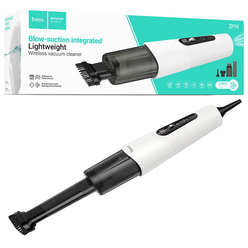 Hoco (ZP16) » Aspirator portabil, 50W, 3600mAh, Dual Function suflare / aspirare, WHITE