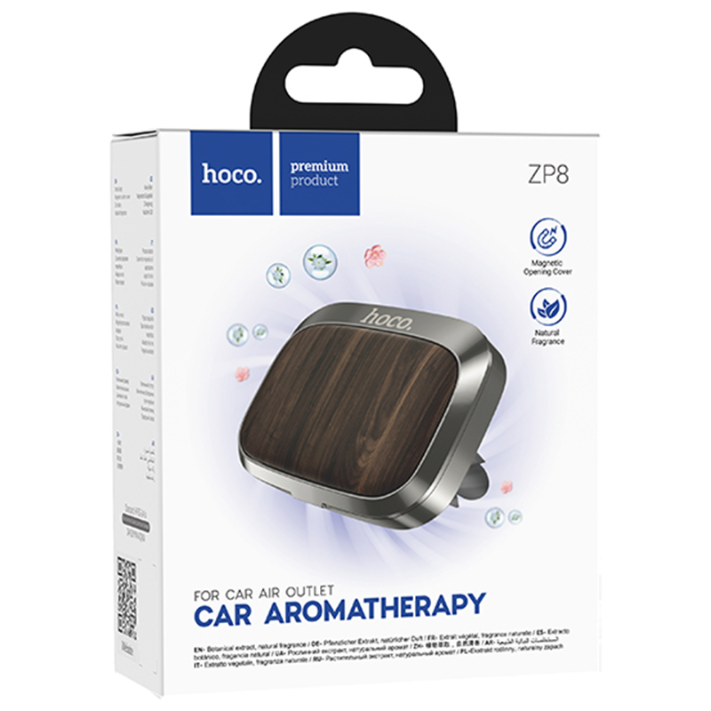 Hoco (ZP8) - Dispensor Auto, Odorizant, Aromaterapie, pentru grila de ventilatie | METAL GRAY