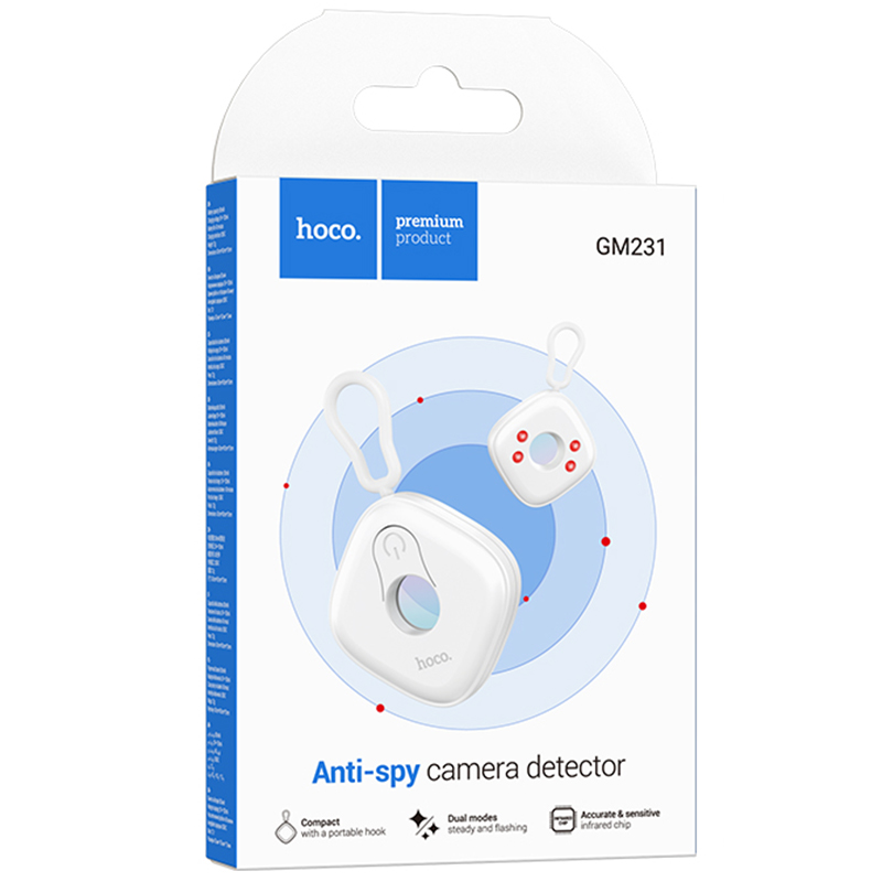 Hoco (GM231) » Smart Detector AntiSpy, Camere video ascunse, InfraRed, 2*Scan, White