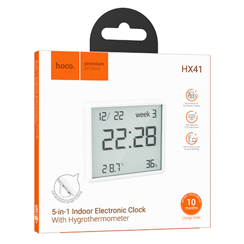 HOCO (HX41) » Ceas electronic de interior, LCD crystal, 15" refresh time, White