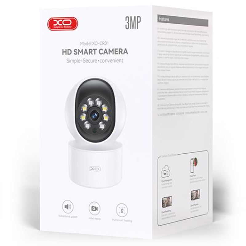 XO (CR01) Camera Video de supraveghere, interior, 300W, NightVision, InfraRed, WiFi 2.4G, Smart Treasure, WHITE
