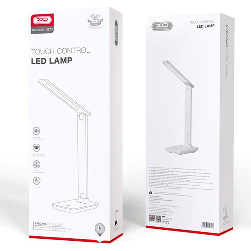 XO (OZ05) - Mini Lampa birou, reincarcabila, conectare USB, LED, Eye Protect, suport telefon, 1200MAh, White