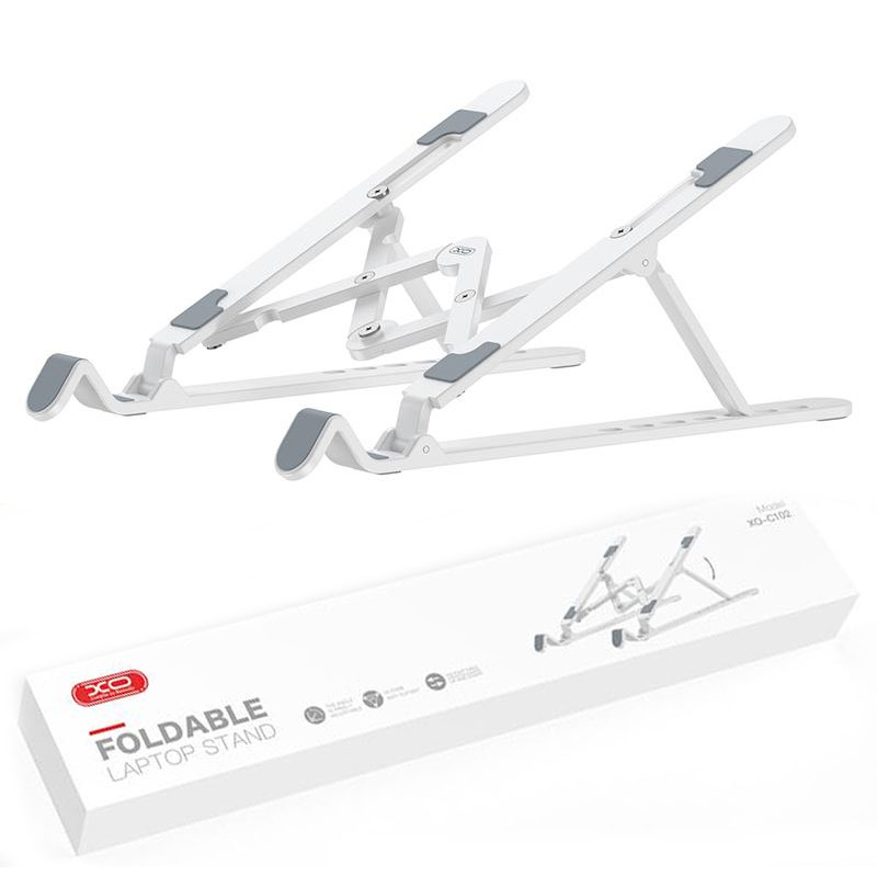 XO (C102) - Suport portabil pentru laptop, brate flexibile, Folding, inaltime reglabila Silver