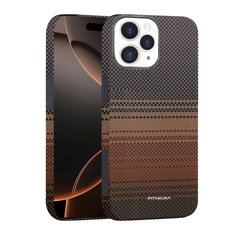 Husa Aramid PTK » iPhone 16 Pro Max, Kevlar Fiber, cu MagSafe, Sunset YELLOW