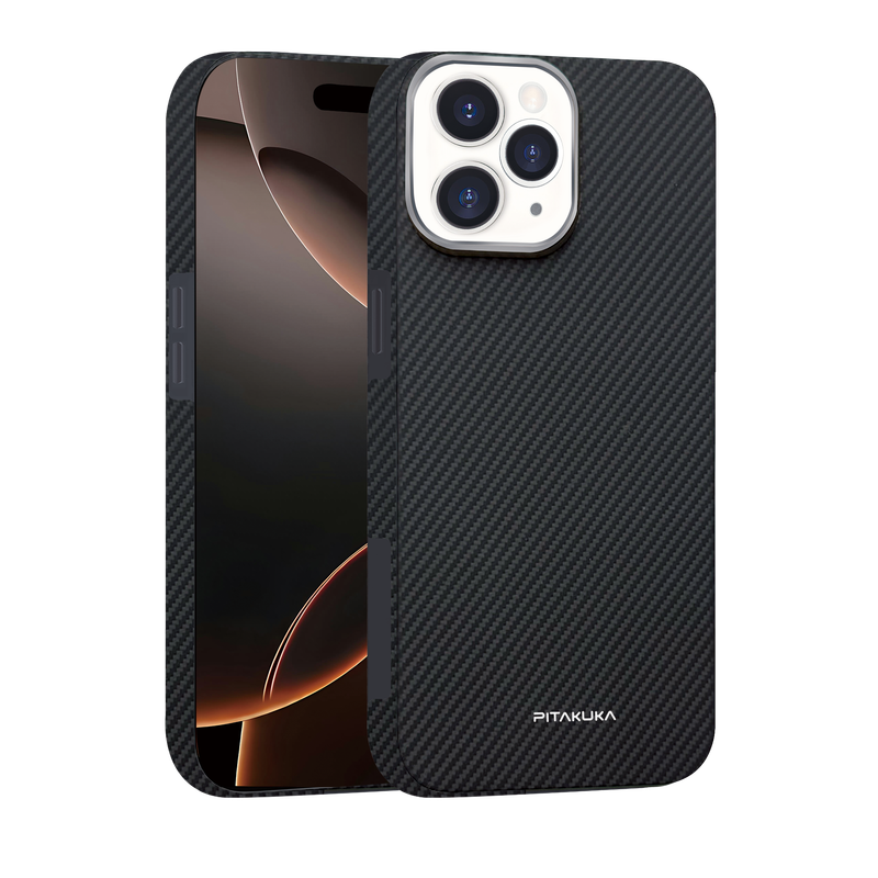 Husa Aramid PTK » iPhone 16 Pro Max, Kevlar Fiber, cu MagSafe, Woven BLACK