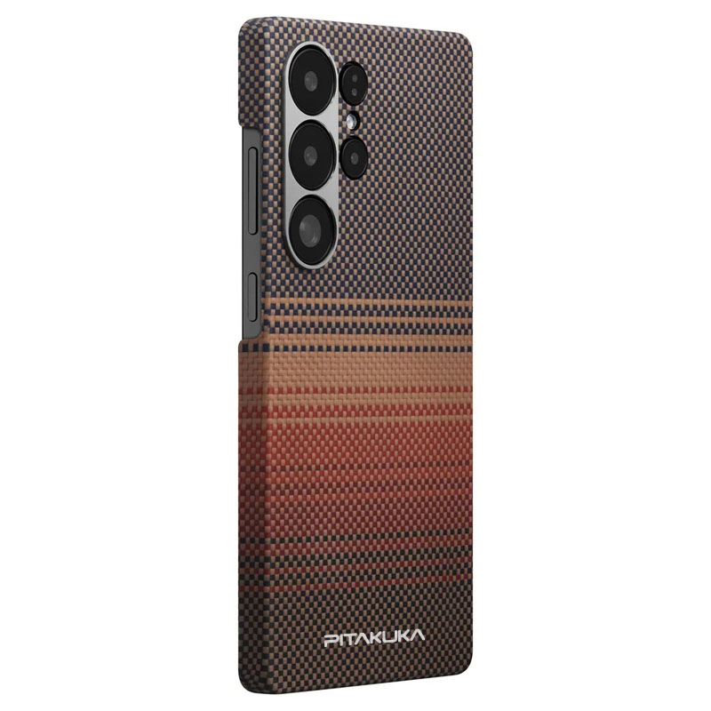 Husa Aramid PTK » Samsung S25 Plus (S936), Kevlar Fiber, cu MagSafe, Sunset YELLOW