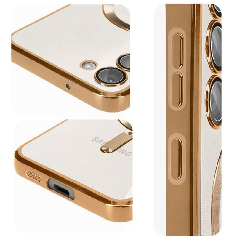 Husa Plating - Samsung S25 Edge (S937) - silicon cu MagSafe, Slim, Clear, Gold