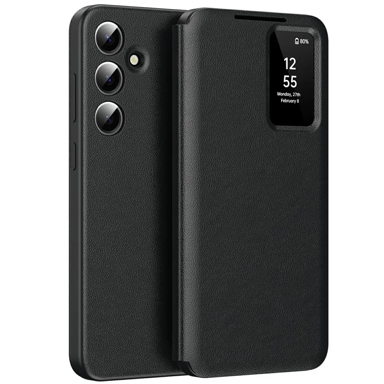 Husa Flip Smart » Samsung S24 FE (S721), Magnetic View, Wallet, Deep BLACK