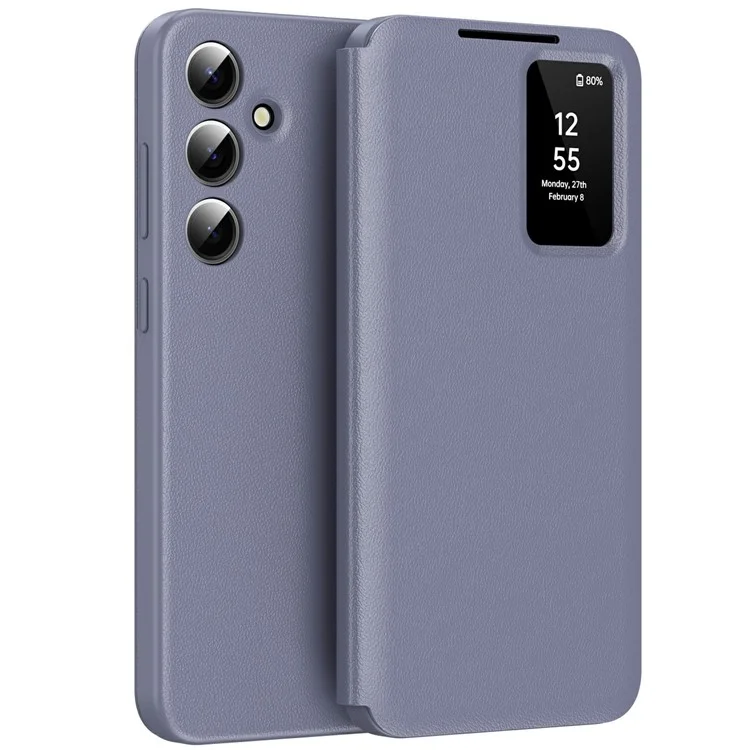 Husa Flip Smart » Samsung S24 FE (S721), Magnetic View, Wallet, Lila GRAY