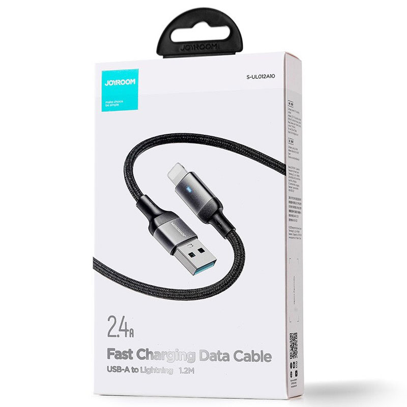 Joyroom (S-A10) » Cablu Date si Incarcare, USB la Lightning, 3A, Braided, 1.2m, BLACK