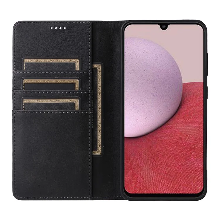 Husa Flip Leather » Samsung A15 (A156) (A155), Deluxe, Magnetic Wallet, Black