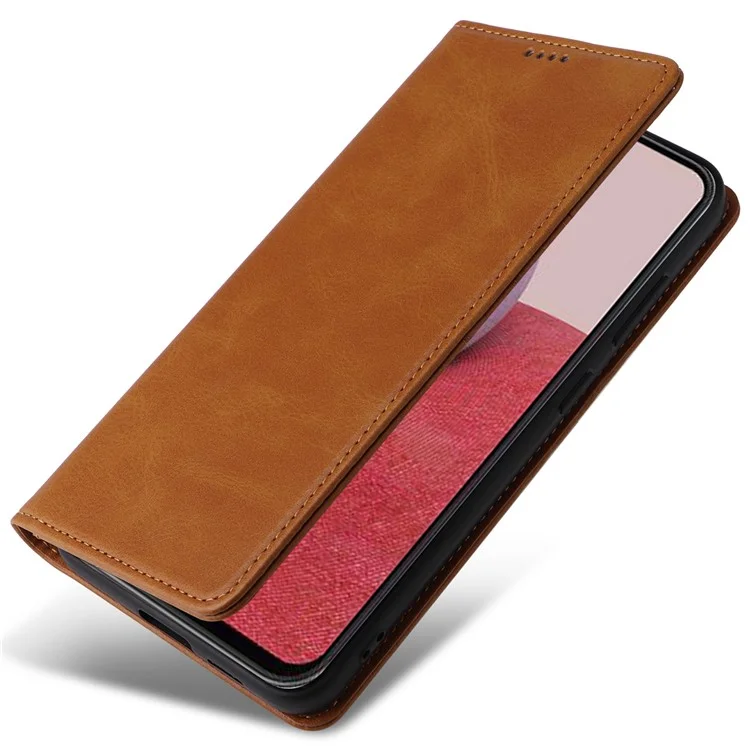 Husa Flip Leather » Samsung A25 (A256), Deluxe, Magnetic Wallet, Brown