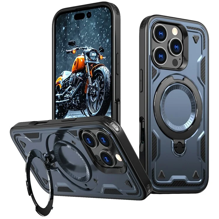 Husa Hybrid Armor » iPhone 13 Pro, MagRing, MultiAngle, Blue