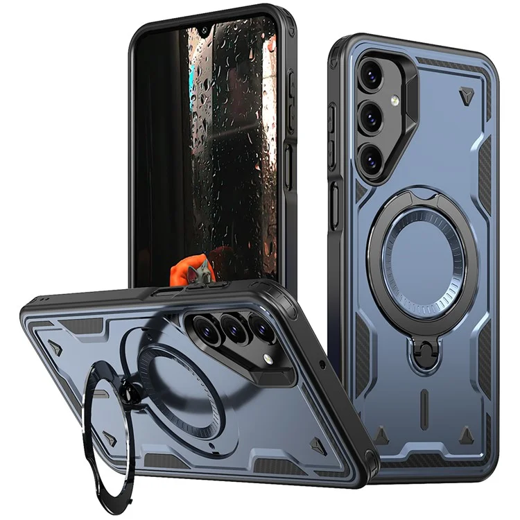 Husa Hybrid Armor » Xiaomi Redmi Note 14 5G, MagRing, MultiAngle, Blue
