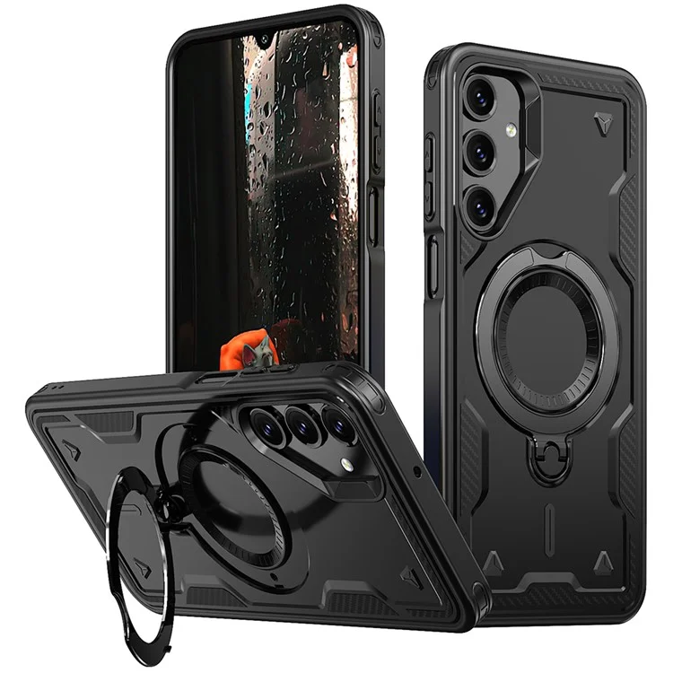 Husa Hybrid Armor » Xiaomi Redmi Note 14 Pro 4G, MagRing, MultiAngle, Black