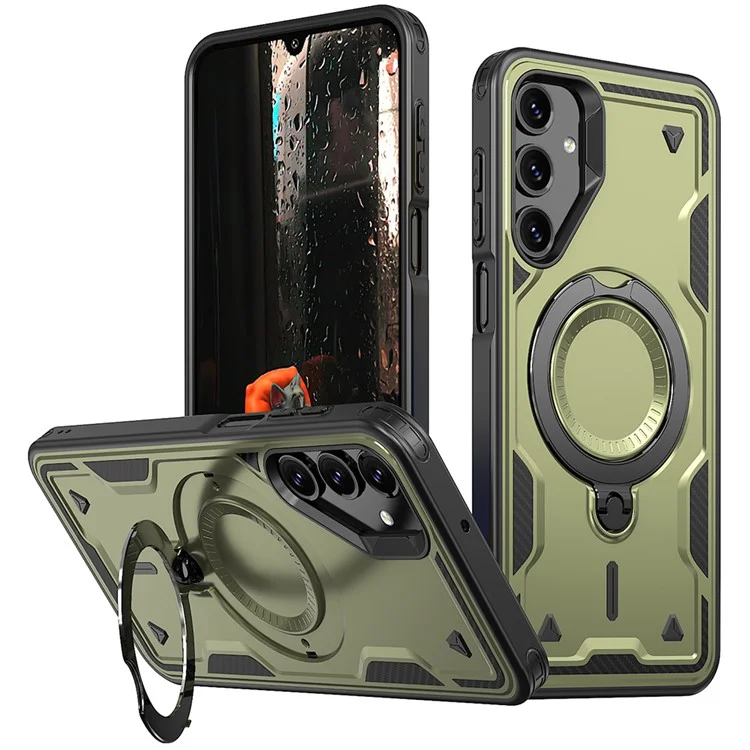Husa Hybrid Armor » Xiaomi Redmi Note 14 Pro 4G, MagRing, MultiAngle, Olive
