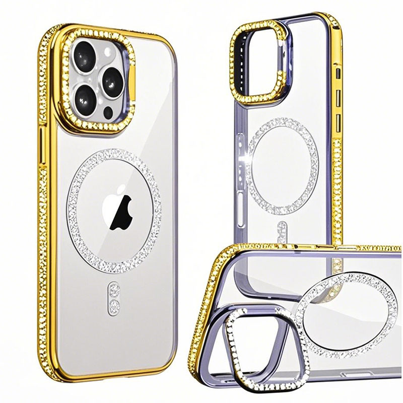 Husa Crystal Plated » iPhone 16 Pro Max, MagCase, CamStand, Gold
