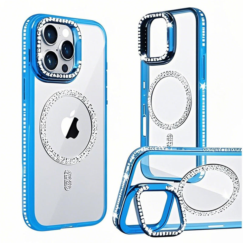 Husa Crystal Plated » Samsung S25 Ultra (S938), MagCase, CamStand, Blue
