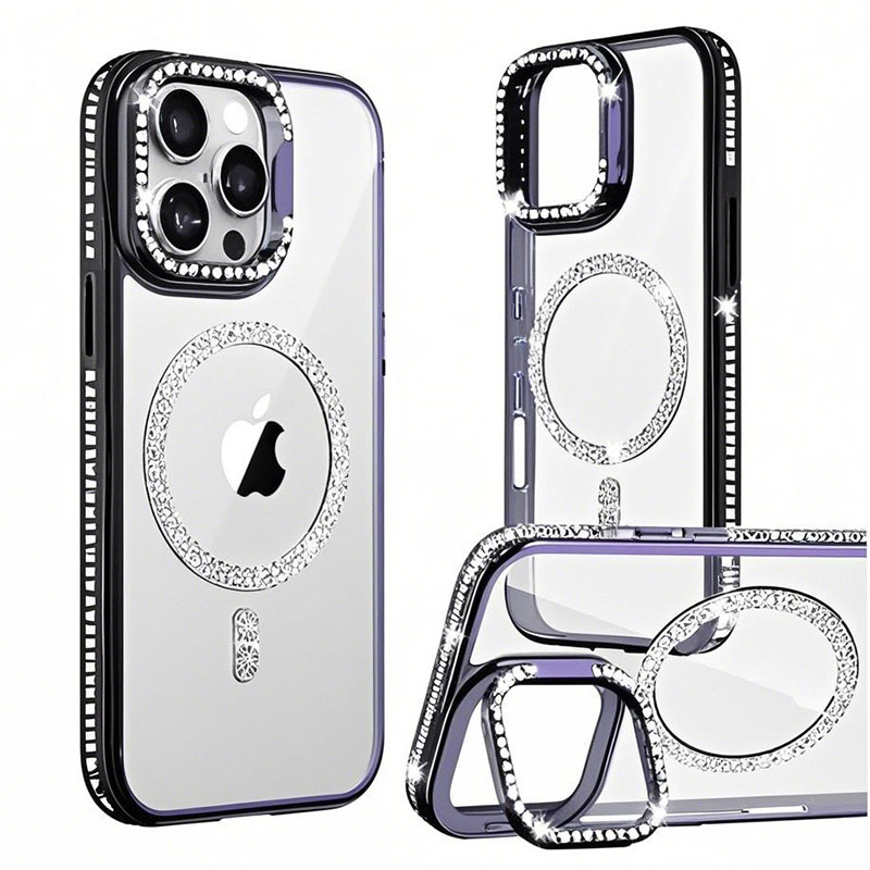 Husa Crystal Plated » Samsung S25 (S931), MagCase, CamStand, Black