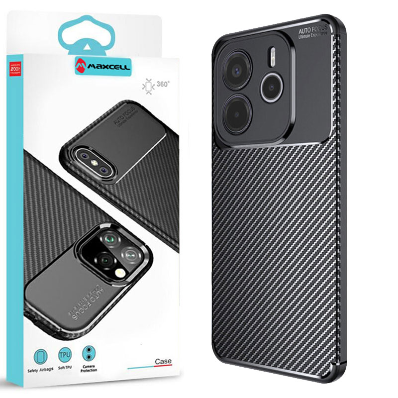 Husa AutoFocus » Xiaomi Redmi Note 14 5G, Carbon Texture, TPU, Black
